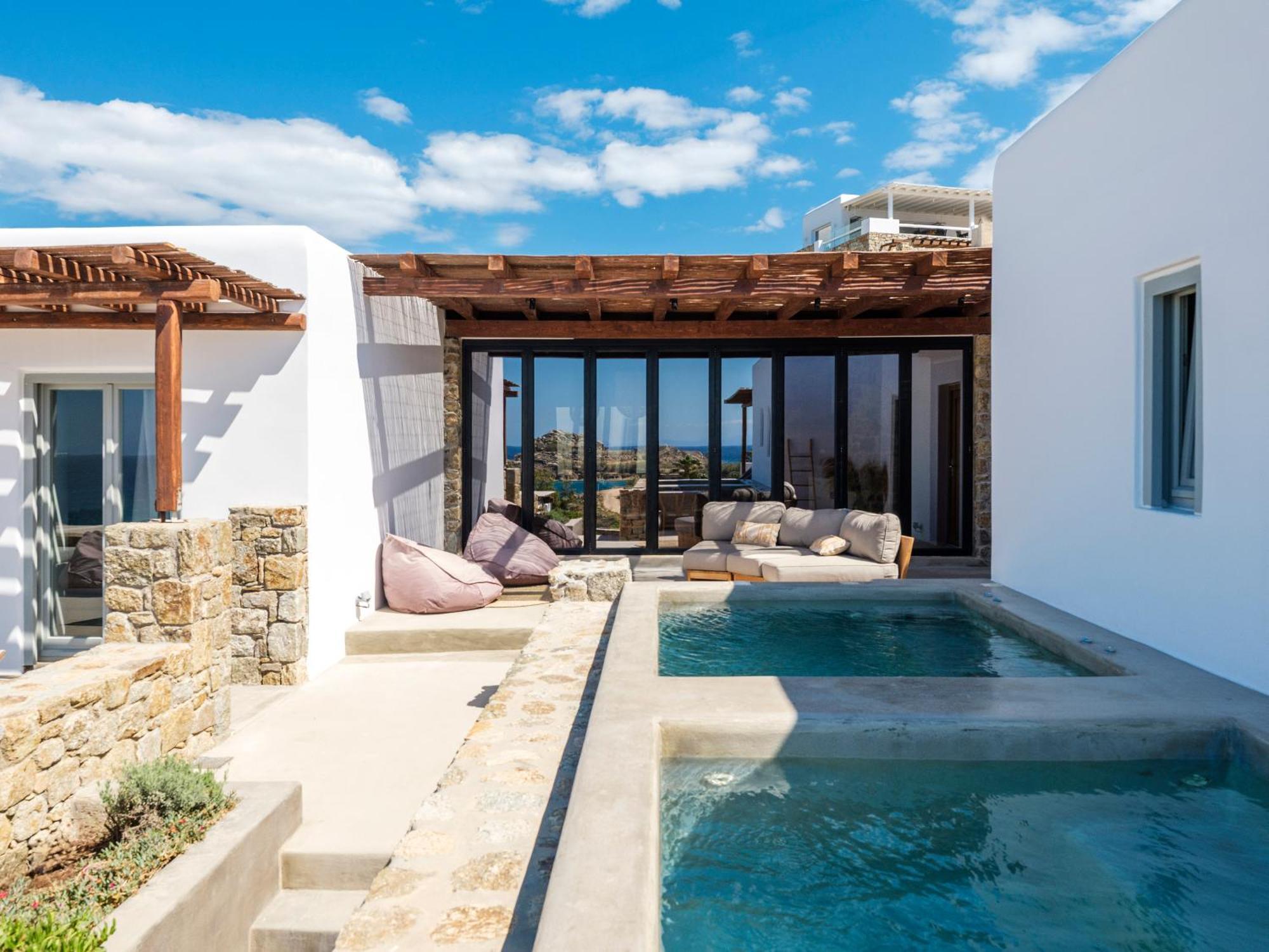 Trinity Mykonos - Beachfront Villa Platísz Jalósz Kültér fotó