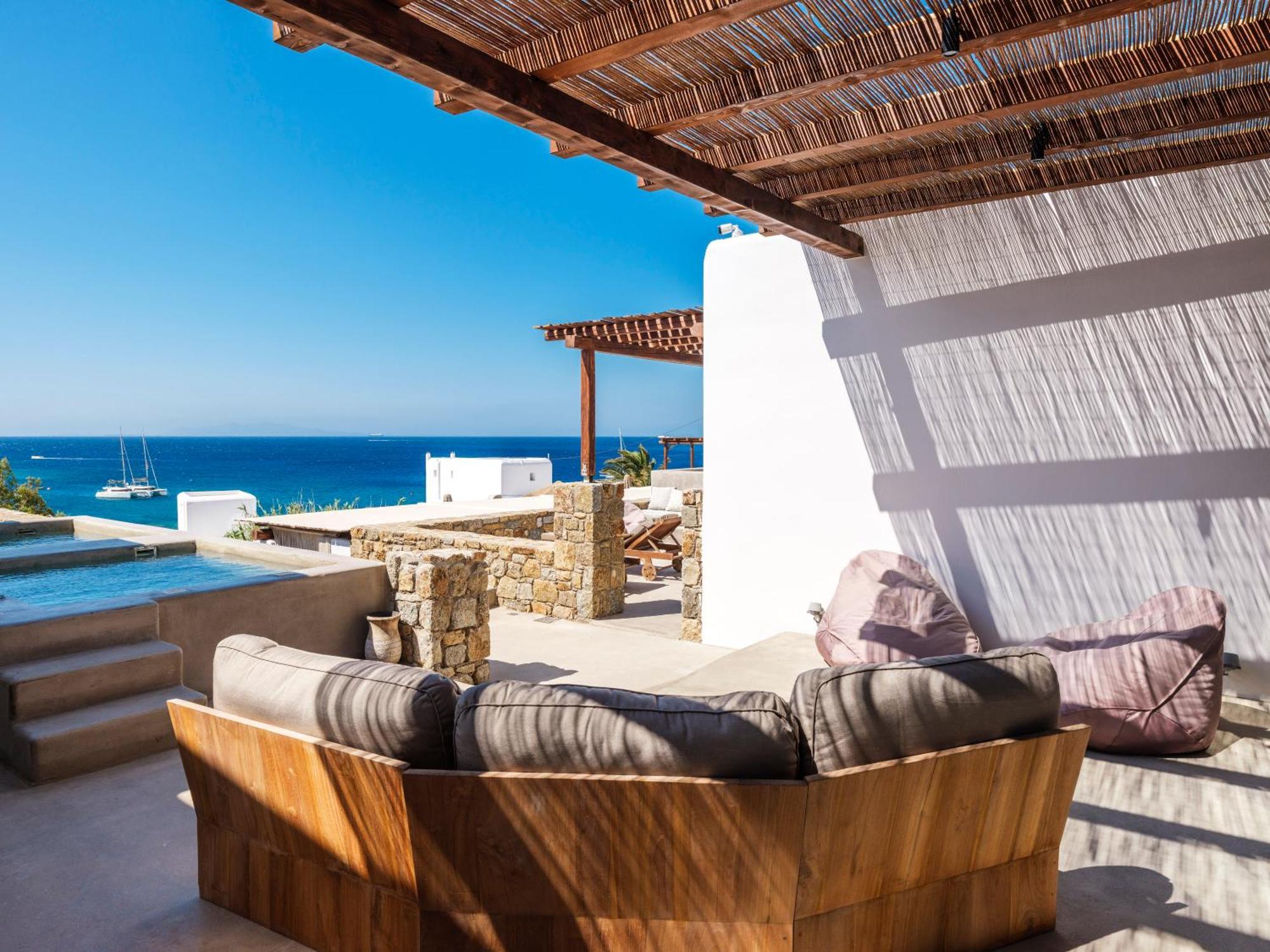 Trinity Mykonos - Beachfront Villa Platísz Jalósz Kültér fotó